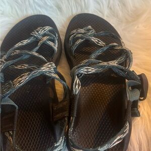 Strappy Black and Blue Sandals